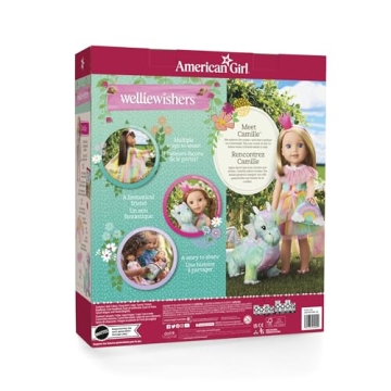 American Girl WellieWishers 14.5-inch Camille Doll Playset with Crisella The Dragon, Doll Dress and Accessories, and Storybook, for Ages 4+