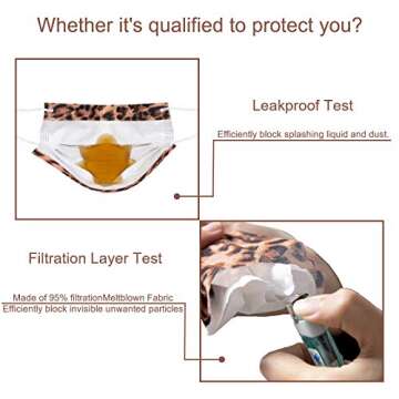 Colorful Disposable Face Masks Printed with Leopard Patterned Designs,50 Pack 3 PLY Colored Prints Safety Face Covers,mascarillas desechables,Cute Comfortable Cheetah Mask for Women,Girls,Adults