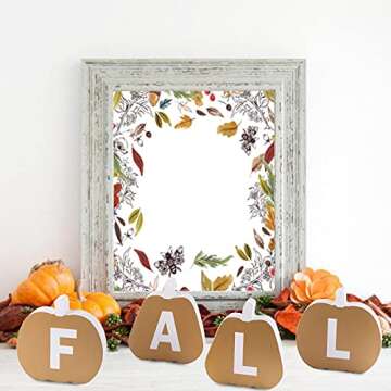 DECORKEY Fall Wooden Sign, Pumpkin Shaped Fall Tiered Tray Decor, Thanksgiving Farmhouse Fall Table Decor, Free Standing Table Sign for Home, Office, Gallery