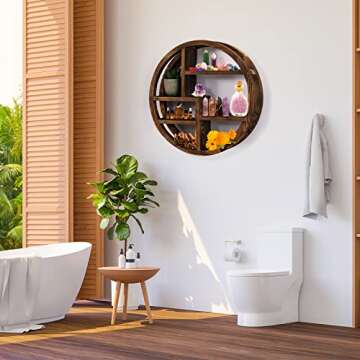 FTUREERA Crystal Holder, Crystal Shelf Display for Stones, Essential Oils & Whichy Decor, Wall Hanging Decor for Bedroom, Unique Crystal Holder for Meditation Decor