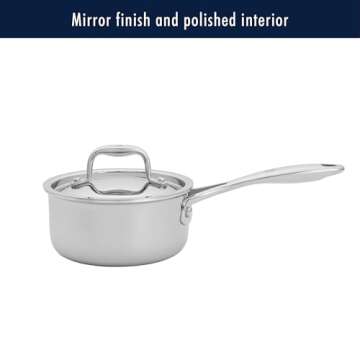 HENCKELS Clad Impulse 10-pc 3-Ply Stainless Steel Pots and Pans Set, Cookware Set, Fry Pan, Saucepan with Lid, Saute Pan with Lid, Dutch Oven with Lid, Stay-Cool Handles, Induction Stove Compatible