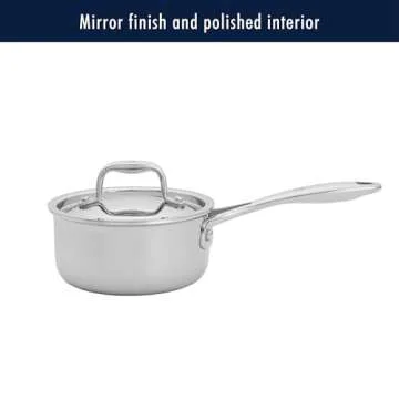 HENCKELS Clad Impulse 10-pc 3-Ply Stainless Steel Pots and Pans Set, Cookware Set, Fry Pan, Saucepan with Lid, Saute Pan with Lid, Dutch Oven with Lid, Stay-Cool Handles, Induction Stove Compatible