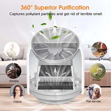 OSIMO Small Room Air Purifier with H13 True HEPA Filter for Bedroom Home Office, USB Quiet Desktop Portable Air Cleaner, 3 Modes for Dust Pet Dander Smoke Odor