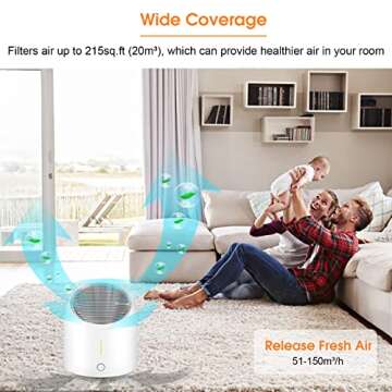 OSIMO Small Room Air Purifier with H13 True HEPA Filter for Bedroom Home Office, USB Quiet Desktop Portable Air Cleaner, 3 Modes for Dust Pet Dander Smoke Odor