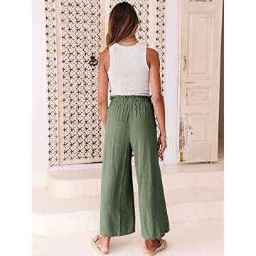 Buy ANRABESS Women Casual Linen Pants for Summer Style