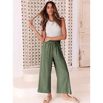 Buy ANRABESS Women Casual Linen Pants for Summer Style