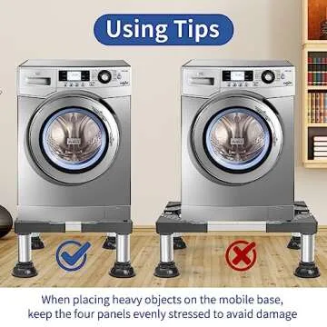 Nefish Adjustable Mini Fridge and Washer Stand - 440 lbs Support