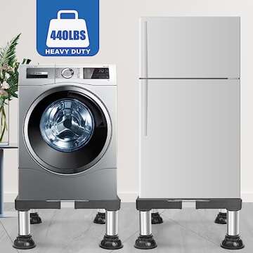 Nefish Adjustable Mini Fridge and Washer Stand - 440 lbs Support