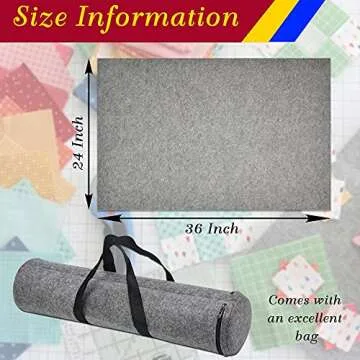 Wool Pressing Pad - 36" x 24" Quilting Ironing Pad by Savina - Take Your Quilting or Other Textile Craft to The Next Level with Professional Results