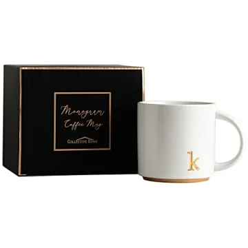 Monogrammed Ceramic Mugs - Personalized 15 oz Cups