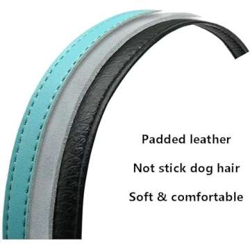 Didog Soft Leather Padded Custom Dog Collar and Leash Set with Personalized Engraved Nameplate,Fit S...