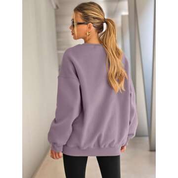 EFAN Womens Oversized Sweatshirts Hoodies Fleece Crewneck Sweaters Casual Tops Comfy Fall Fashion Ou...