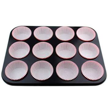 Eoonfirst 200 Pcs Red Standard Baking Cups for Celebrations