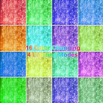 HOME LIGHTING Window Curtain String Lights - 300 LED RGB Color Changing Fairy Lights