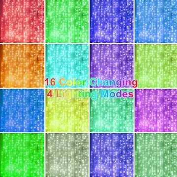 HOME LIGHTING Window Curtain String Lights - 300 LED RGB Color Changing Fairy Lights