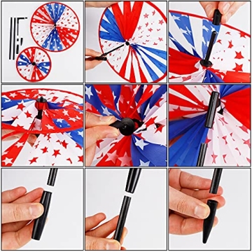 Winemana Patriotic Pinwheels for 4th of July Decor