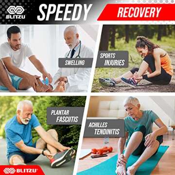 BLITZU Ankle Brace for Women, Men, Plantar Fasciitis Relief, Achilles Tendonitis Brace for Sprained ...