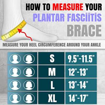 BLITZU Ankle Brace for Women, Men, Plantar Fasciitis Relief, Achilles Tendonitis Brace for Sprained Foot, Ankle Compression Sleeve with Strap Black XL