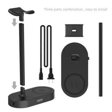 COZOO Headphone Stand with Wireless Charging & USB Ports