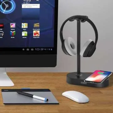 COZOO Headphone Stand with Wireless Charging & USB Ports