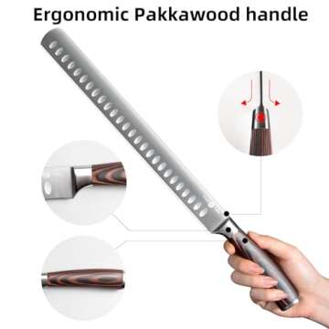 YUSOTAN 12-Inch Carving Knife with Ergonomic Handle