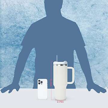 UnowYi 40 oz Tumbler With Handle and Straw Lid, Stainless Steel Vacuum Insulated Tumbler, Travel Mug...