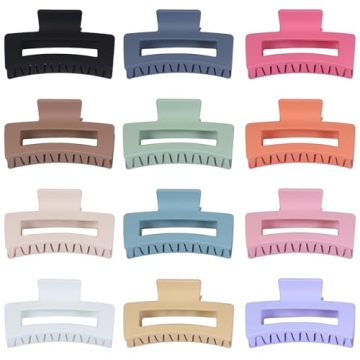Colorful Medium Hair Clips - Sisiaipu 12 Pcs