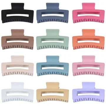 Colorful Medium Hair Clips - Sisiaipu 12 Pcs