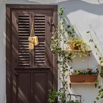 Christmas Bells for Decoration, Rustic Christmas Decor Vintage Style, Brass Shabby Chic Hanging Decorations Set of 3 (Brass)