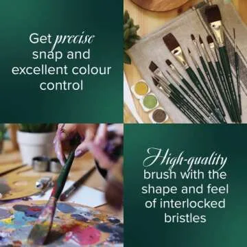 Silver Brush Limited 2515S-MD Ruby Satin Pointed Triangle Paintbrush for Oil, Acrylic, and Heavy Body Paints, Size MD, Short Handle