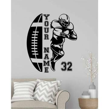 Custom Football Wall Sticker Decal for Kids Rooms