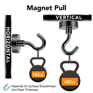 MIKEDE Magnetic Hooks for Home and Travel, 40lbs Strong