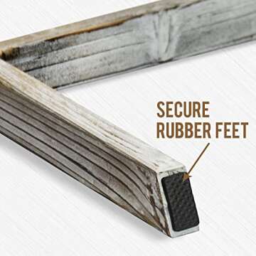 RHF Extra Thick Blanket Ladder,Rustic Wood Ladder, Decorative Heave Duty Ladder for Blanket, Farmhouse Blanket Ladder, Storage Ladder Shelf, Assembly Required, 4-Feet (Brown, 4 Ft)