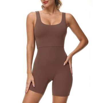 Wenlia Women's Workout Romper One Piece Sleeveless Short Jumpsuits Athletic Running