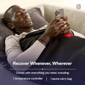 MiHIGH Portable Infrared Sauna Blanket - Indoor Personal Sauna for Home Supports Blood Flow & Circulation - Waterproof One-Person Sauna for Exercise Recovery, Detoxification, & General Wellbeing