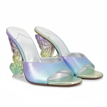 Sparkling Rhinestone Butterfly Heels for Women - Elegant Sandals