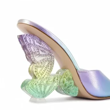 Sparkling Rhinestone Butterfly Heels for Women - Elegant Sandals