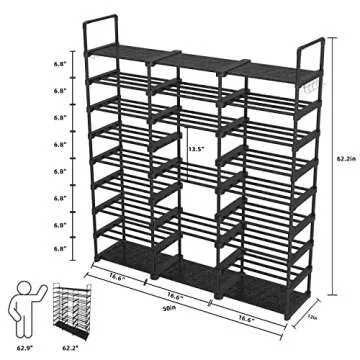 NIUBER 9 Tier Shoe Rack Sturdy Large Show Rack Heavy Duty for Entryway Shoe Shelves for Closet Shoe Rack Organizer for Entryway