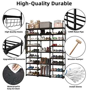 NIUBER 9 Tier Shoe Rack Sturdy Large Show Rack Heavy Duty for Entryway Shoe Shelves for Closet Shoe Rack Organizer for Entryway