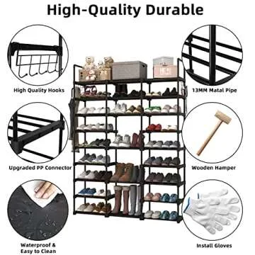 NIUBER 9 Tier Shoe Rack Sturdy Large Show Rack Heavy Duty for Entryway Shoe Shelves for Closet Shoe Rack Organizer for Entryway