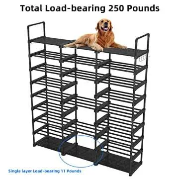 NIUBER 9 Tier Shoe Rack Sturdy Large Show Rack Heavy Duty for Entryway Shoe Shelves for Closet Shoe Rack Organizer for Entryway