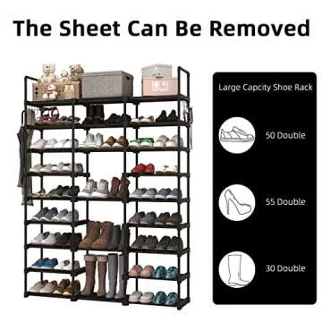 NIUBER 9 Tier Shoe Rack Sturdy Large Show Rack Heavy Duty for Entryway Shoe Shelves for Closet Shoe Rack Organizer for Entryway
