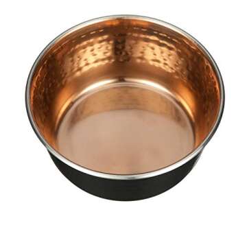 Neater Pet Brands Hammered Decorative Designer Bowls - Luxury Style Premium Dog and Cat Dishes (Medium, Black Copper)