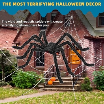 200" Halloween Spider Web with Life-Size Spider for Spooky Decor