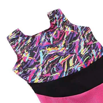HOZIY Gymnastics Leotards for Girls Kids 5t 5-6 Years Old Biketard Colorful Ribbons