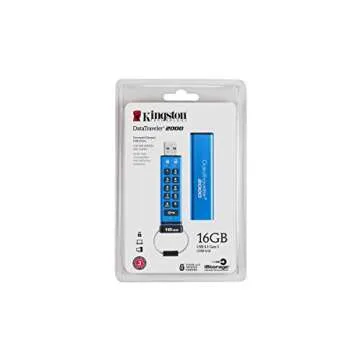 Kingston Digital 16GB DT2000 Keypad USB 3.0 ,256bit AES Hardware Encrypted (DT2000/16GB)