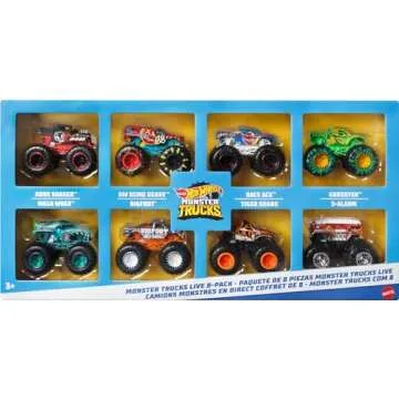 Hot Wheels Monster Trucks Live 8-Pack - 8 Sturdy Trucks
