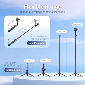 KIWIFOTOS Mini Magnetic Tripod for iPhone MagSafe Selfie Stick with Wireless Remote for iPhone 16 15 14 Travel Vlogging Video Recording Cell Phone Tripod Stand for Samsung Google Pixel