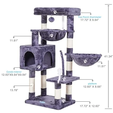 Hey-brother Cat Tree with Toy for Indoor Cats