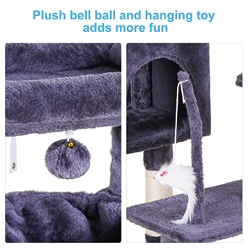 Hey-brother Cat Tree with Toy for Indoor Cats